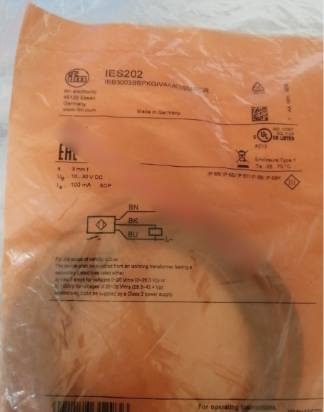 For IFM IES202 Inductive Sensor Threaded Type 10...30 DC PNP