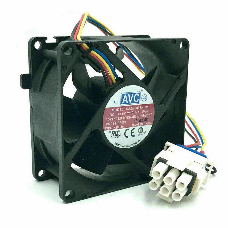 1x AVC DAZB0838RCM-PG01 13.6V 0.17A 4-wire temperature control fan