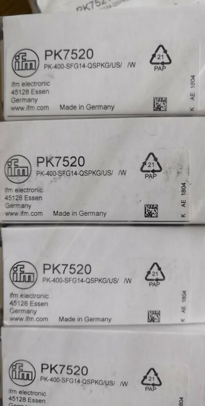 1pcs   IFM PK7520 Sensor