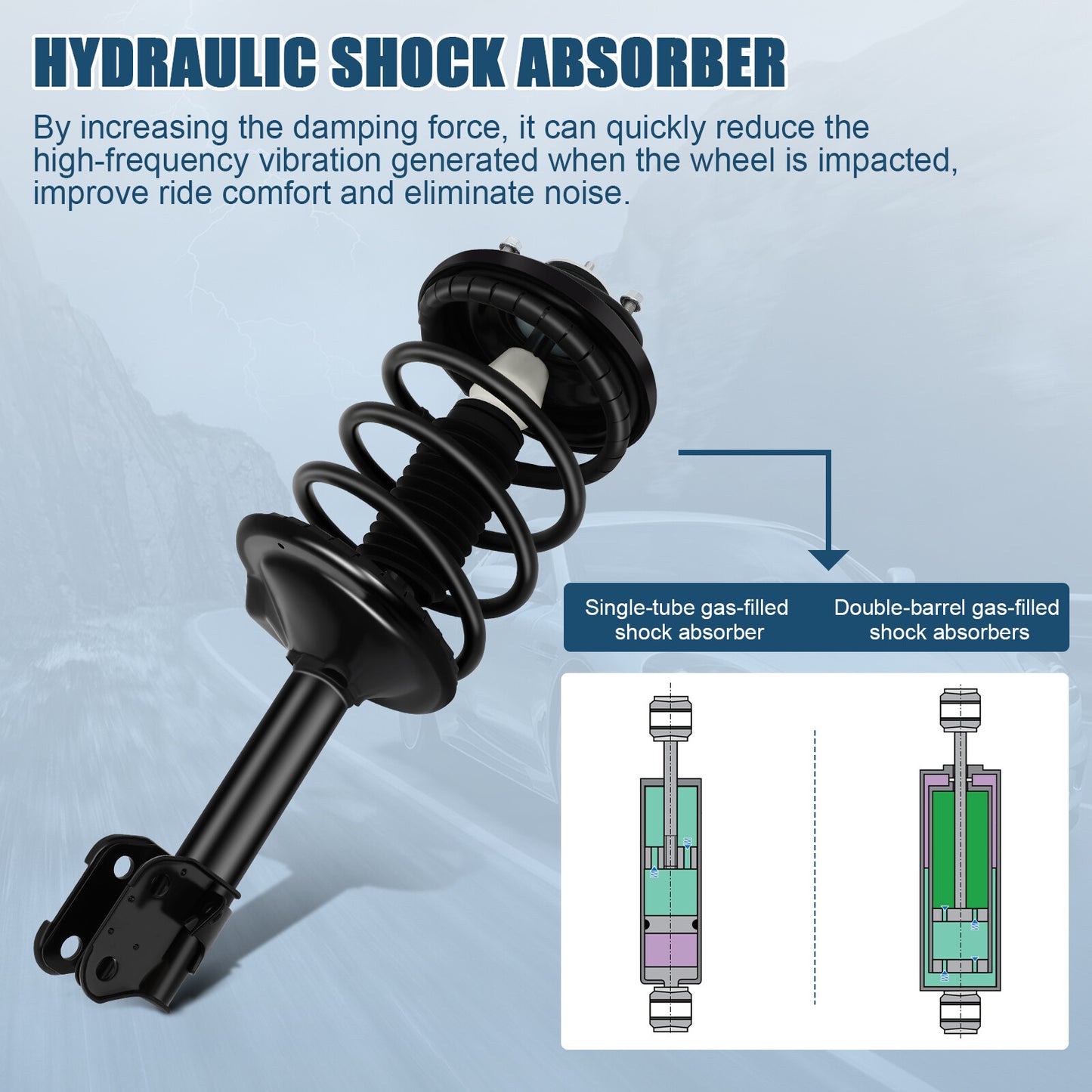 Front Pair For 2003-2005 Honda Pilot AWD Complete Struts & Coil Springs Assembly