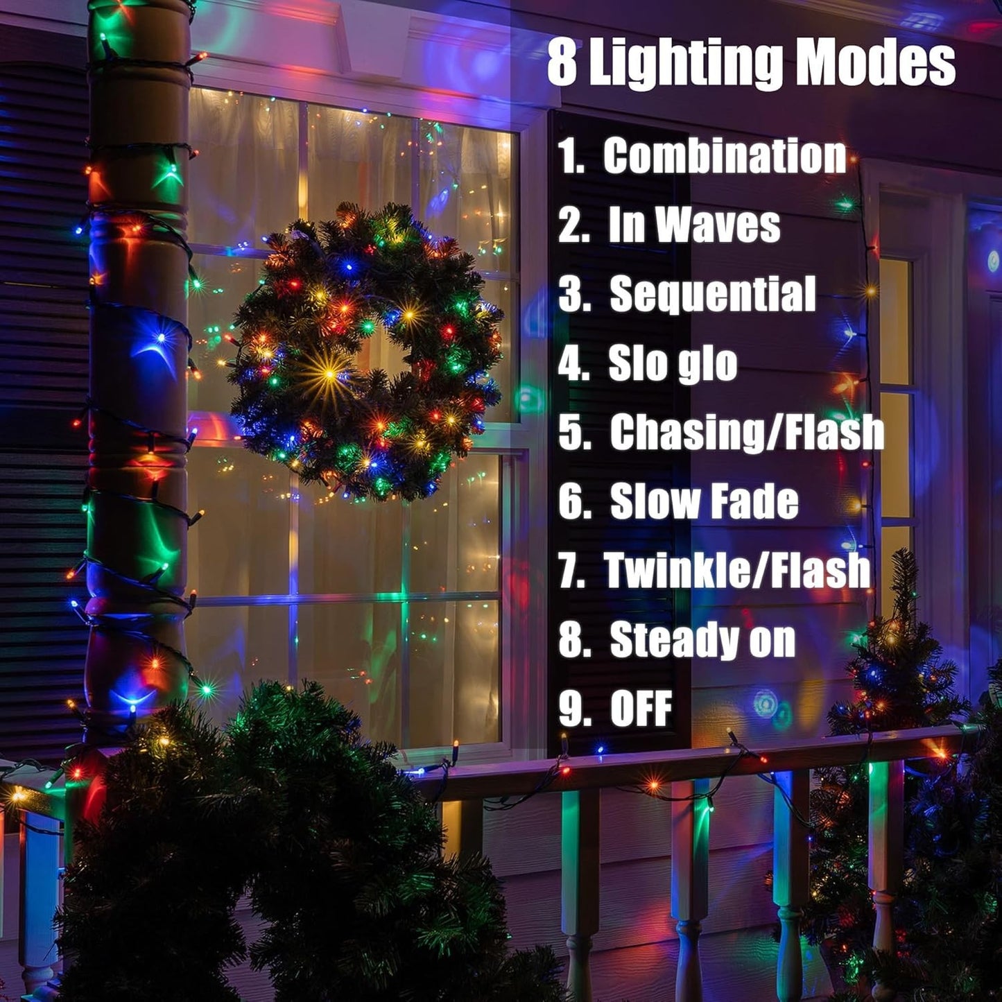 Battery Operated Christmas Lights - 4 Pack Total 66Ft 200 Leds Multicolor Christ