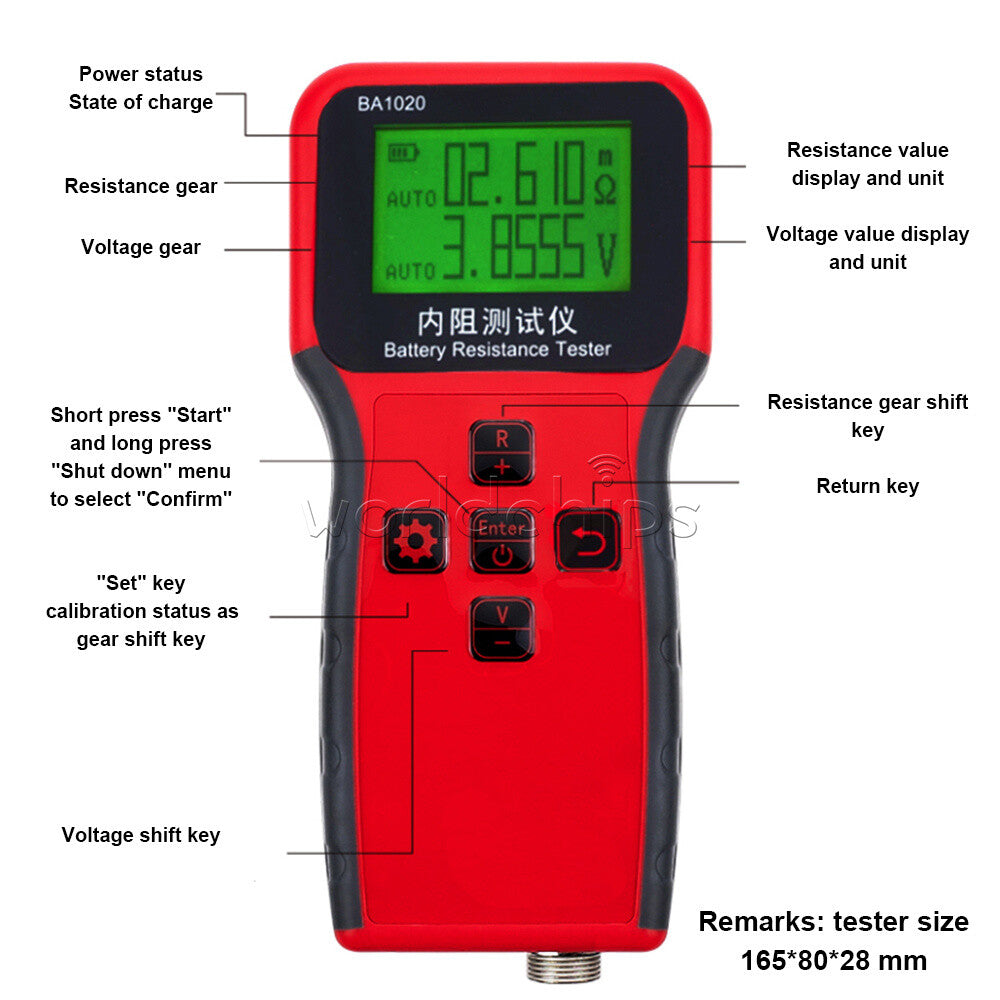 DC 0-100V Battery Internal Resistance Tester 18650 Battery Core Resistance Meter