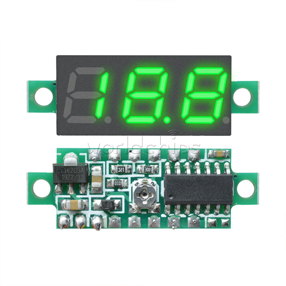 10PCS Mini DC 0-100V 0.28" 3-Digit Voltmeter LED Voltage Panel Meter 3 Wire