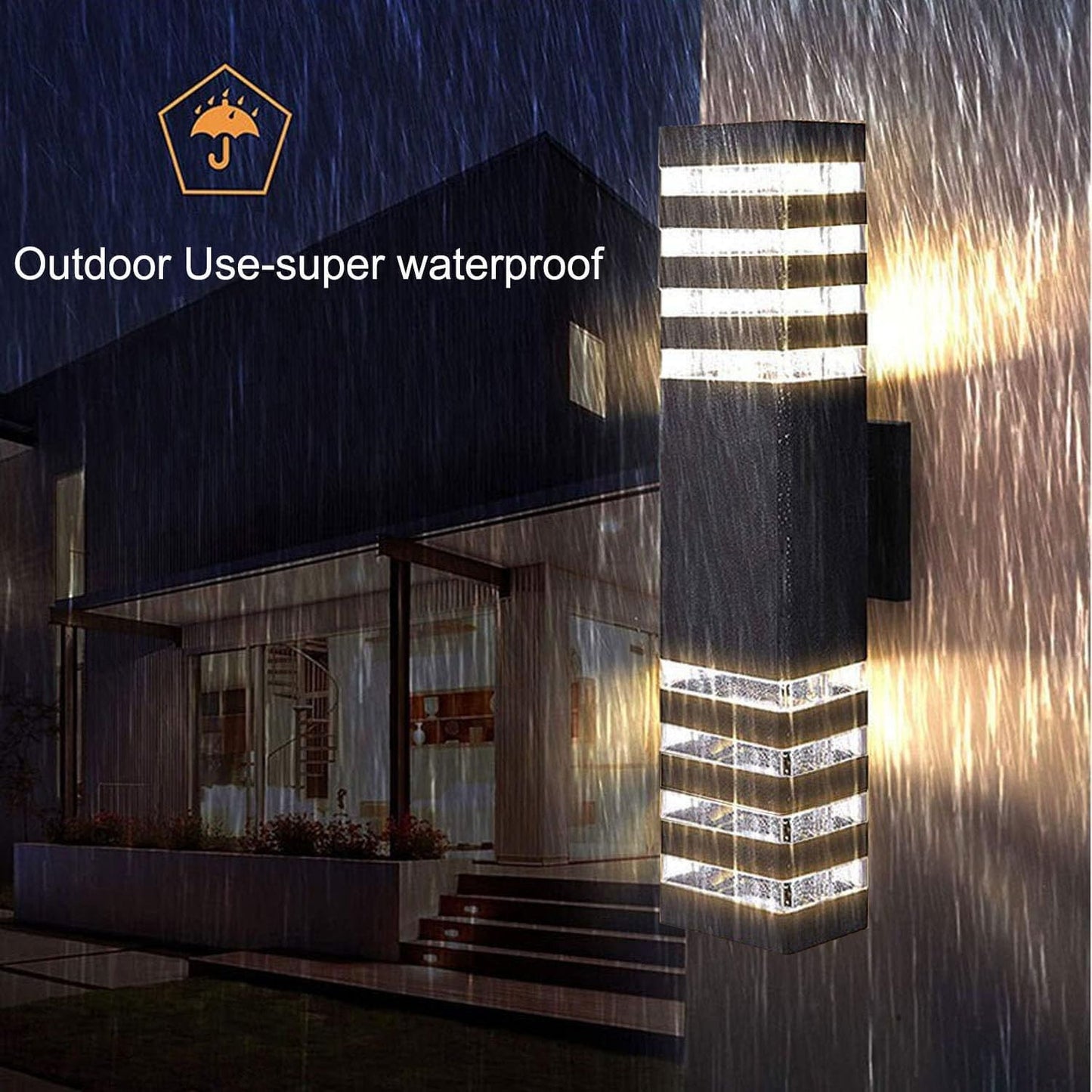 6-Pack 18 Inch LED Square Wall Lights, 24W IP65 Waterproof 4000K