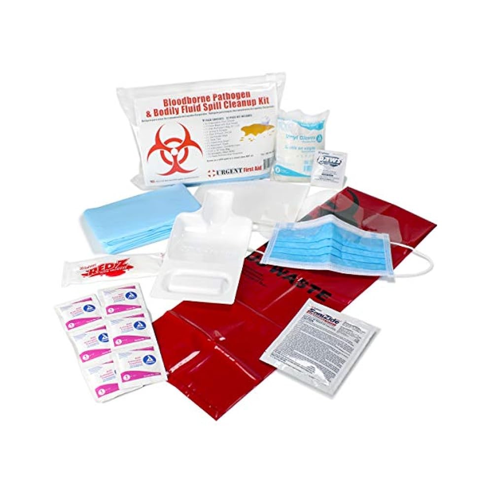 22-Piece Bodily Fluid Clean Up Kit, OSHA Compliant,Bloodborne Pathogen Spill Kit