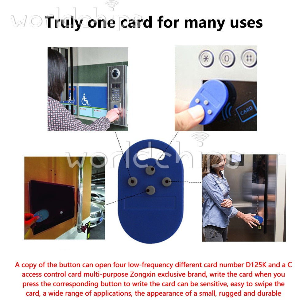 5pcs RFID multiple key fob 5-in-1 125khz T5577 EM ID writable IC 13.56Mhz keytag