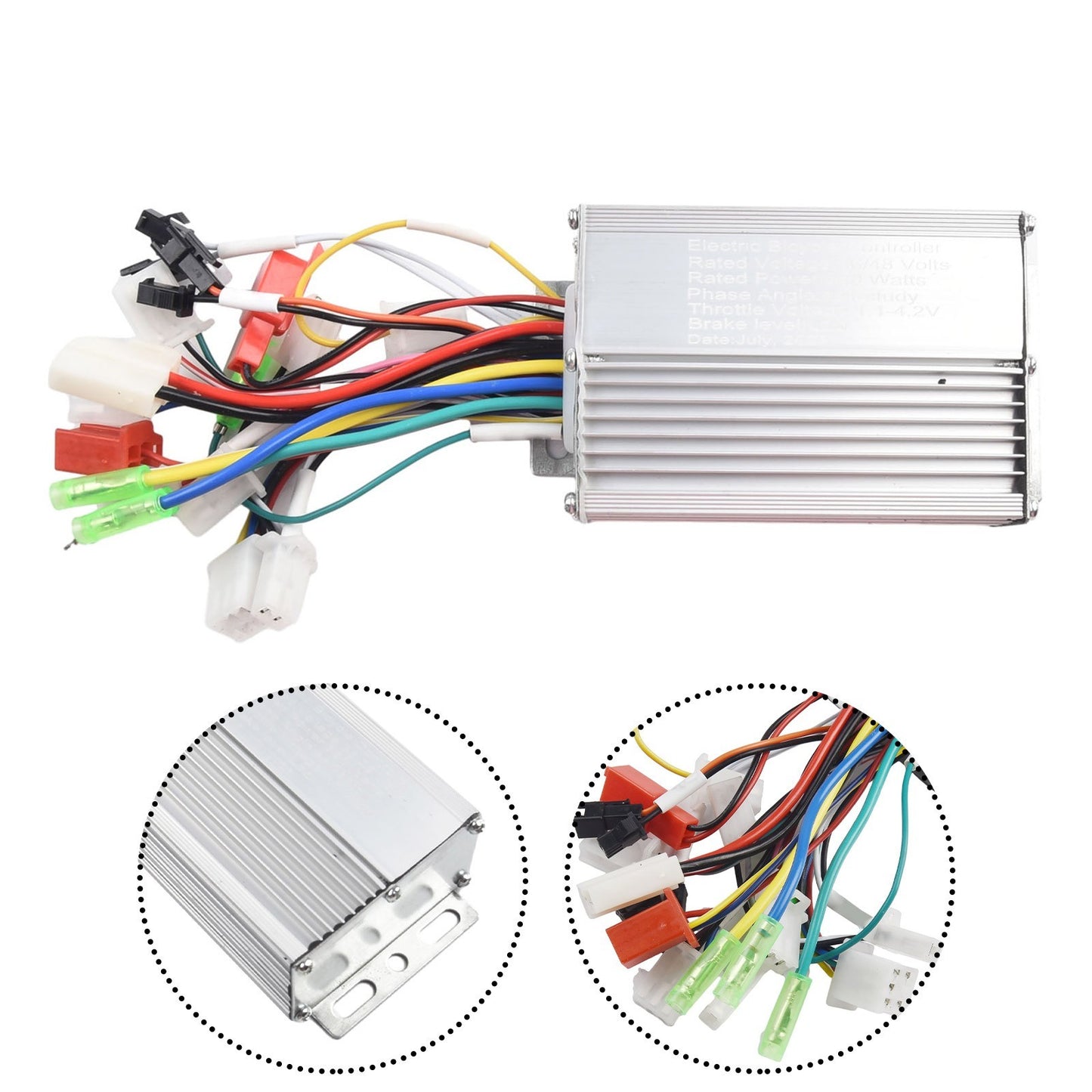 36V 48V 350W Ebike Motor Brushed Controller Box For Electric Bicycle Scooter