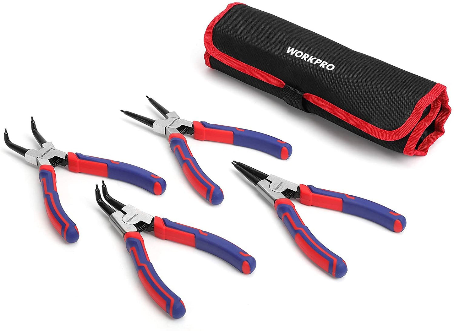 4-Piece Snap Ring Pliers Set - Heavy Duty 7-Inch Internal/External Circlip Plier