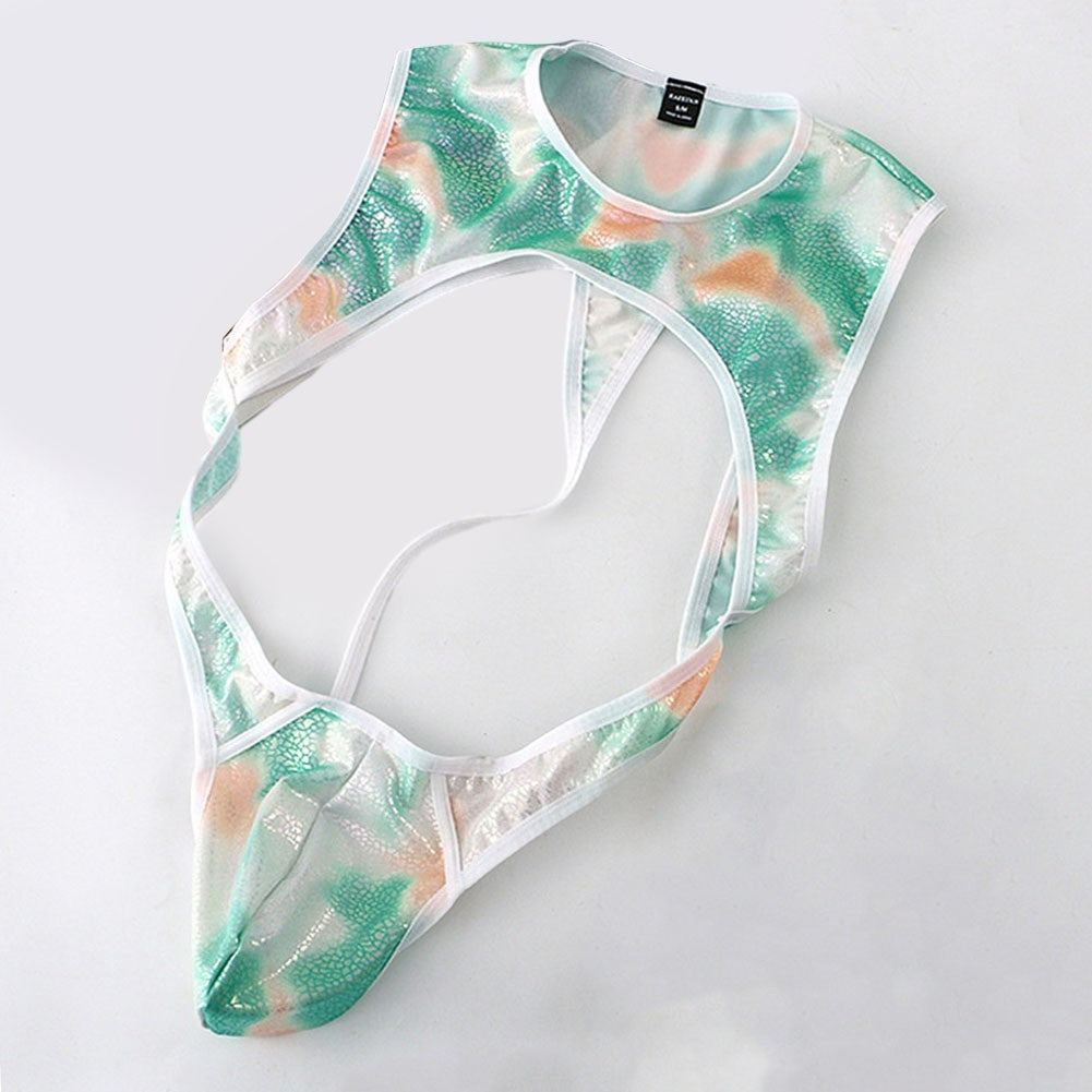 Mens Lower Body Sexy Tights Convex Pocket Jumpsuit Tights Underwear Pajamas