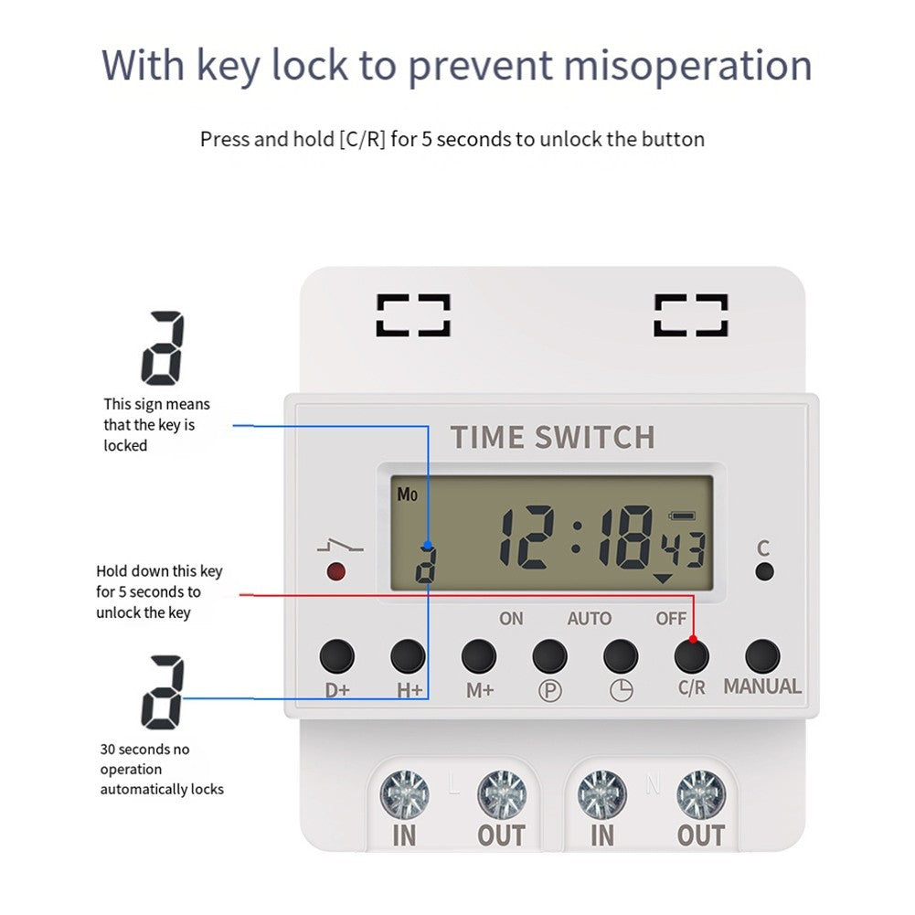 Digital Timer Switch Relay KG316T AC220V 60A-100A Electronic Programmable Timer