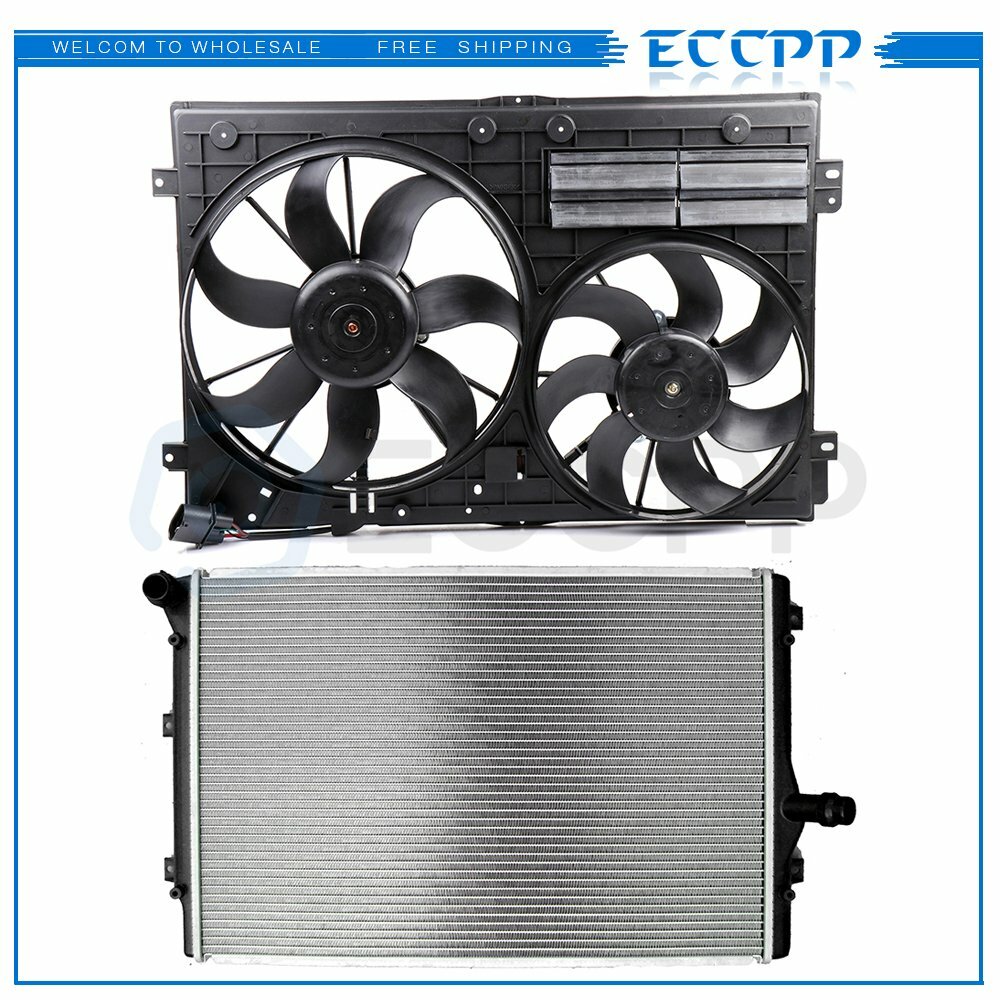 Fit for 07 Volkswagen GTI 08-09 Audi TT  Cooling Fan & 2822 Radiator Kit