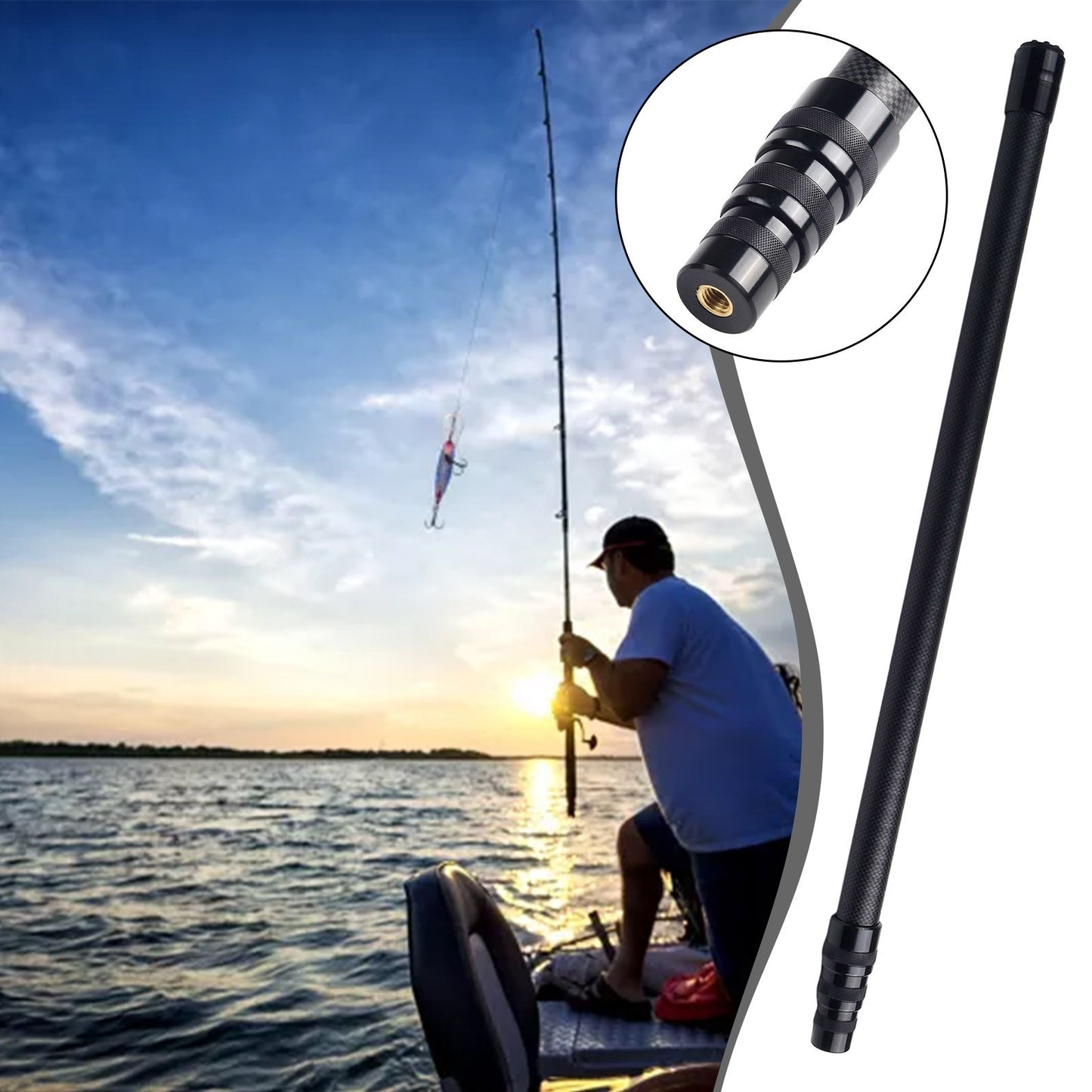 Netting Rod Pole 1.3m-3.0m 11H Hardness 46T High Carbon For Catching Big Fish