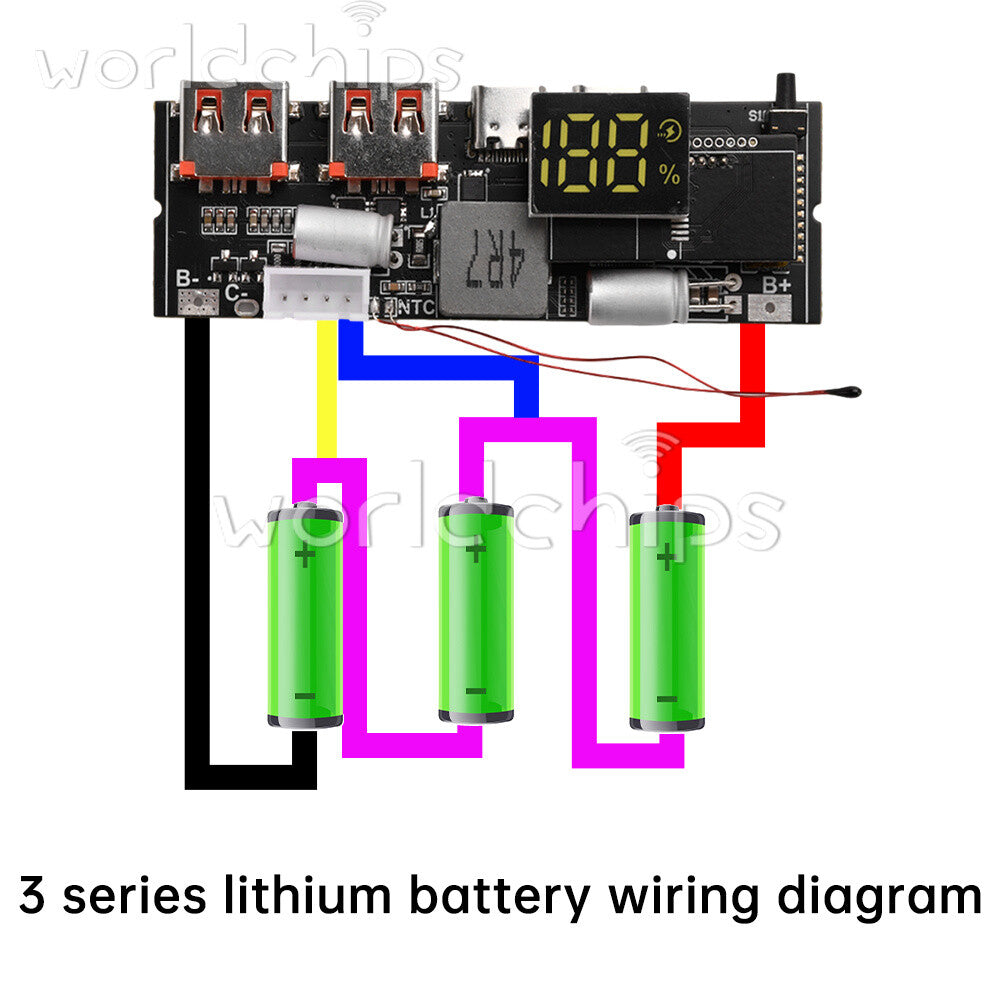 3S 4S 5S 65W 100W 4-USB Two way Fast Charging Module Power Bank Circuit Board