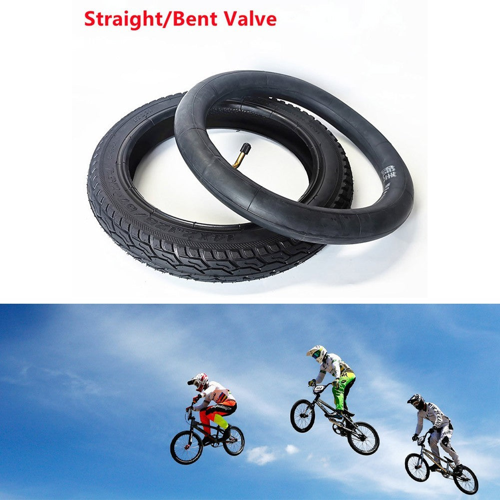 14x2.125\ Bike Straight/Bent Type Valve Tyres Bicycle Rubber Inner Tube + Tire