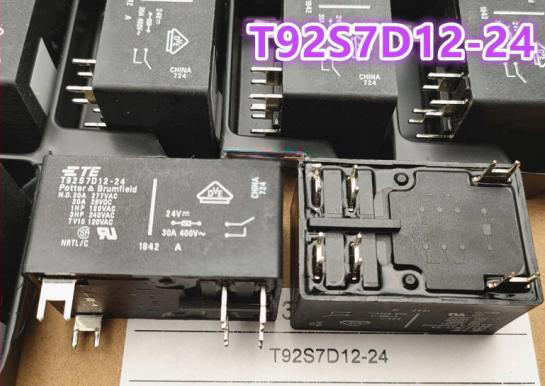 1/piece  T92S7D12-24 24V TE Refrigerator Relay 6-pin 30A