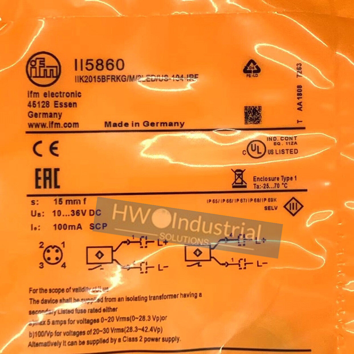1PC II5860 IFM Inductive Proximity Switch Sensor