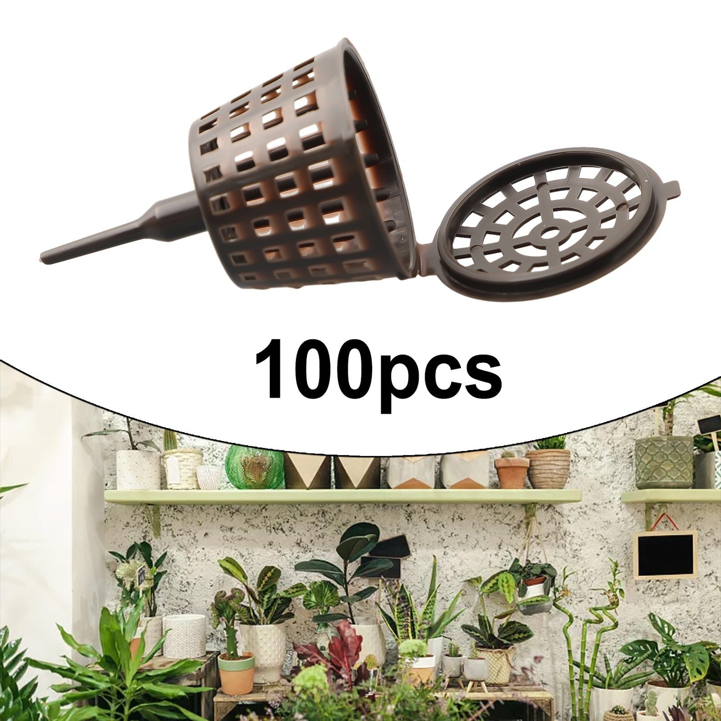 100pcs Plastic Fertilizer Box Lid Set Dome Baskets For Orchids Bonsai Flowers