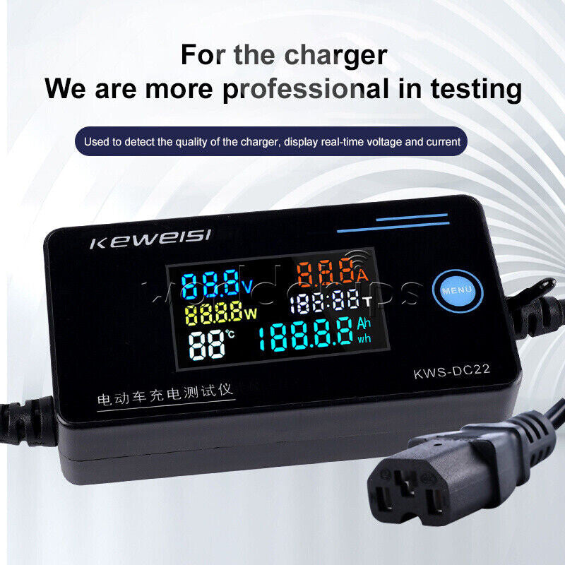 Electric Vehicle Charger Detector Voltage Current Meter Power Temp Tester 8-120V