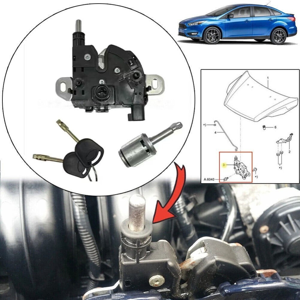 Car Front Engine Lock Kit for Ford For Focus For MK2 C MAX Saloon Hatchback MPV
