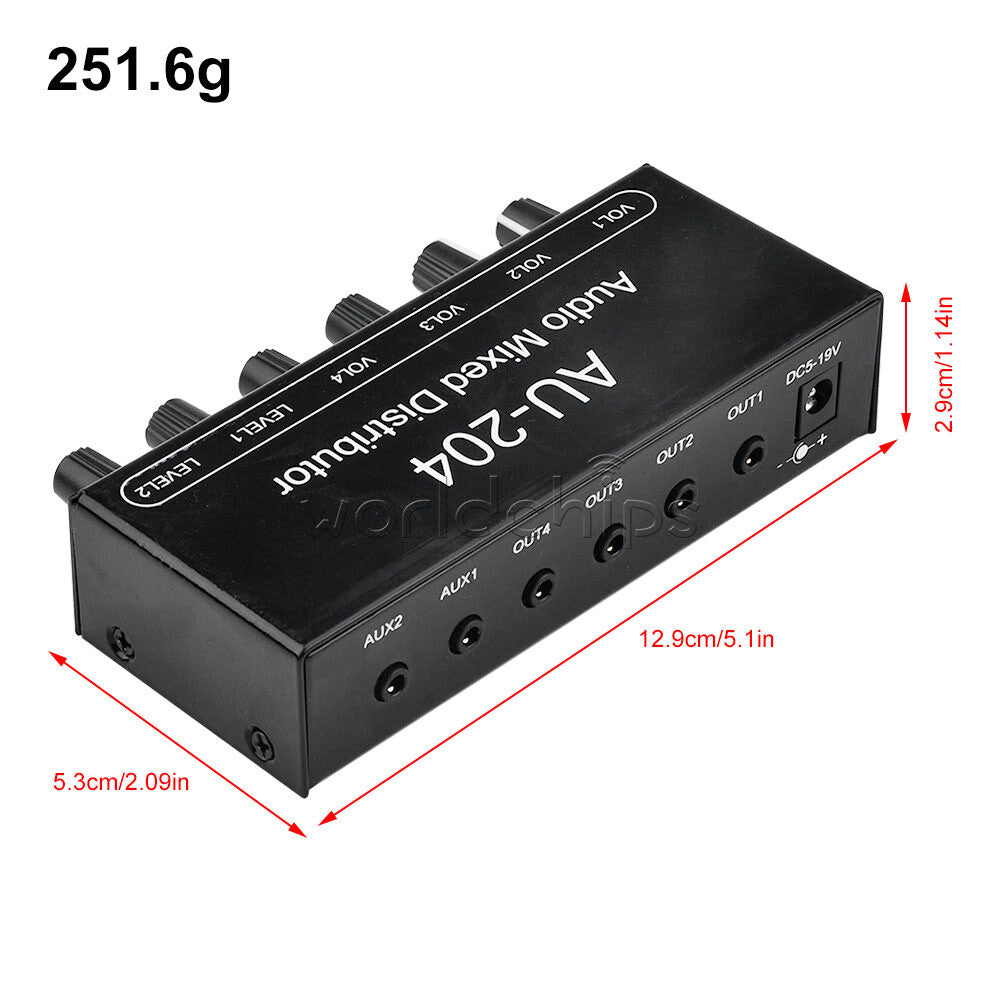Stereo Audio Signal Preamplifier Amplifier Headphone External AU-202/AU-402RCA