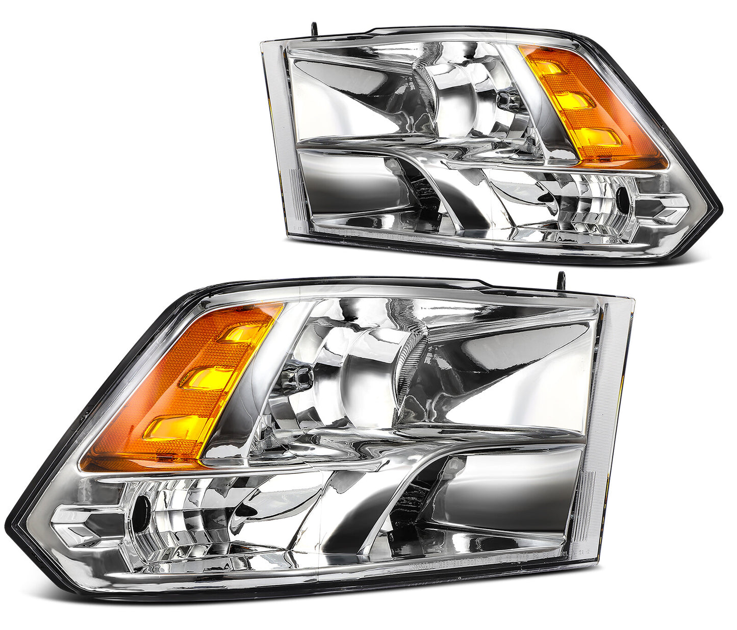 Fits 2009-2010 Dodge Ram 1500 Front Headlights Assembly Left + Right Sides Set