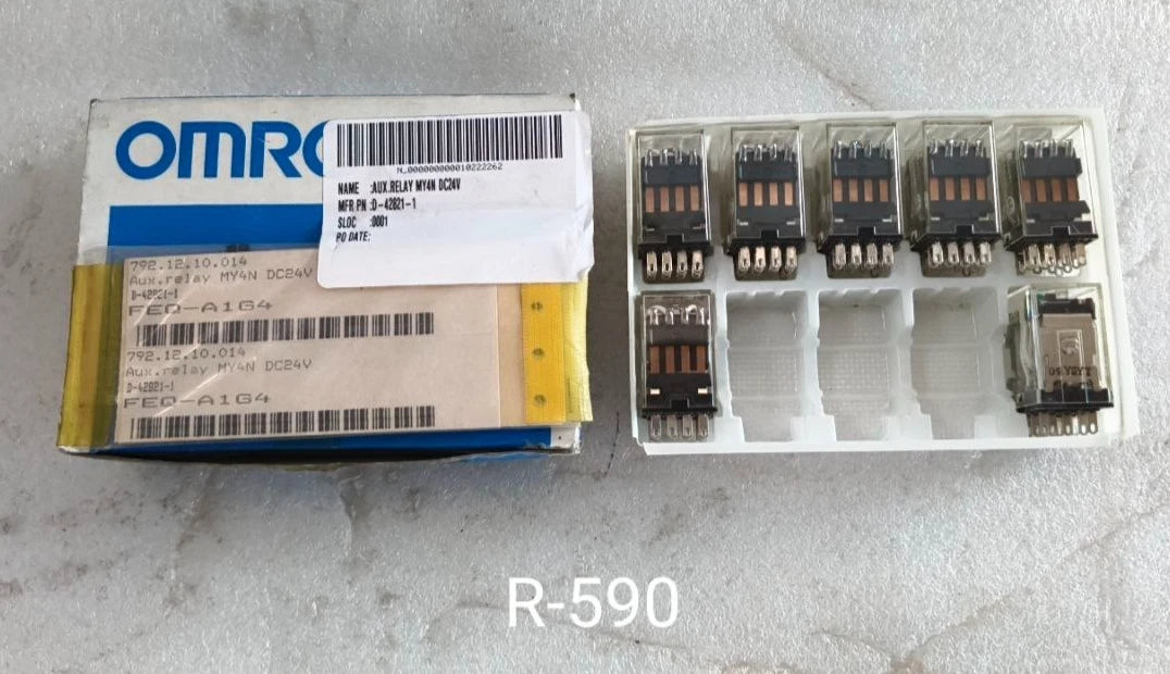 Lot of 7 OMRON MY4N Power Relay AUX.  Fast Shipping  /