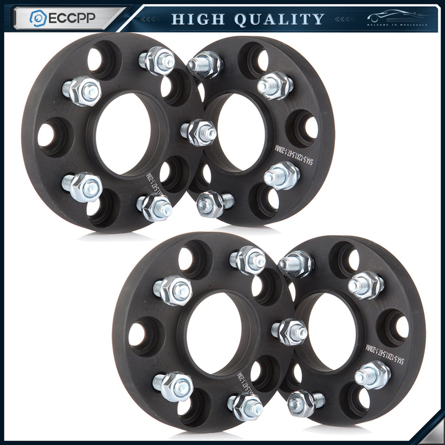 4Pcs 5x4.5 Hubcentric Wheel Spacers 20mm 12x1.5 For Mitsubishi Eclipse Outlander