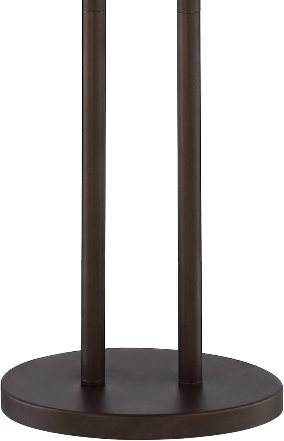 62" Modern Standing Floor Lamp, Twin Pole Design with White Fabric Shade
