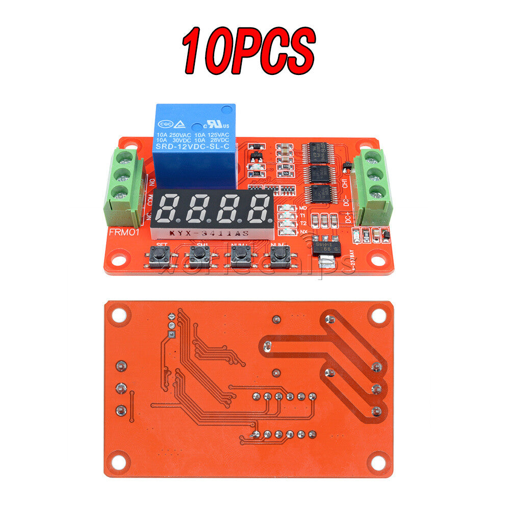 10PCS 12V Automation Delay Multifunction Self-lock Relay Cycle Timer Module PLC