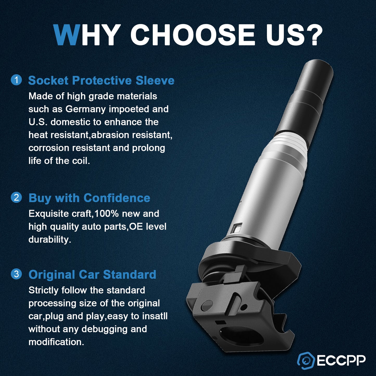 ECCPP 6 Ignition Coils For 11-13 BMW 135i 11-15 BMW 335i 12-18 BMW 640i 3.0L L6