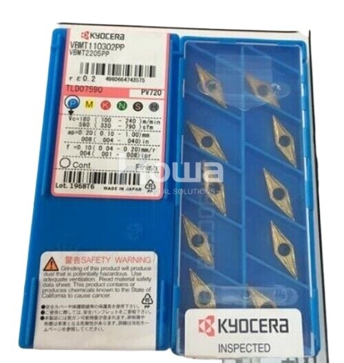 10Pcs/Box Kyocera VBMT110302PP PV720 VBMT2205PP Turning Blade Carbide Inserts