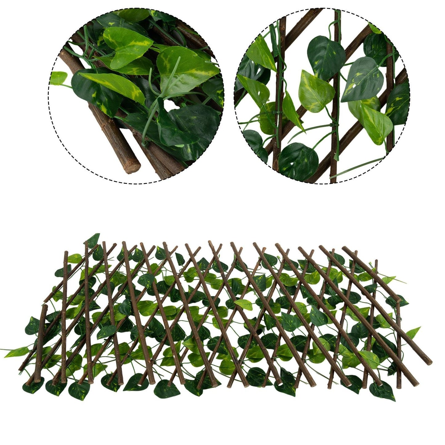 Expanding Trellis Artificial Flower Garden Wall Leaf Wood Fence Privacy/Screen
