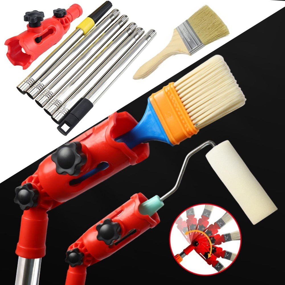 Paint Roller Extension Rod 1 7M with Adjustable Multi Angle Holder for Ceilings