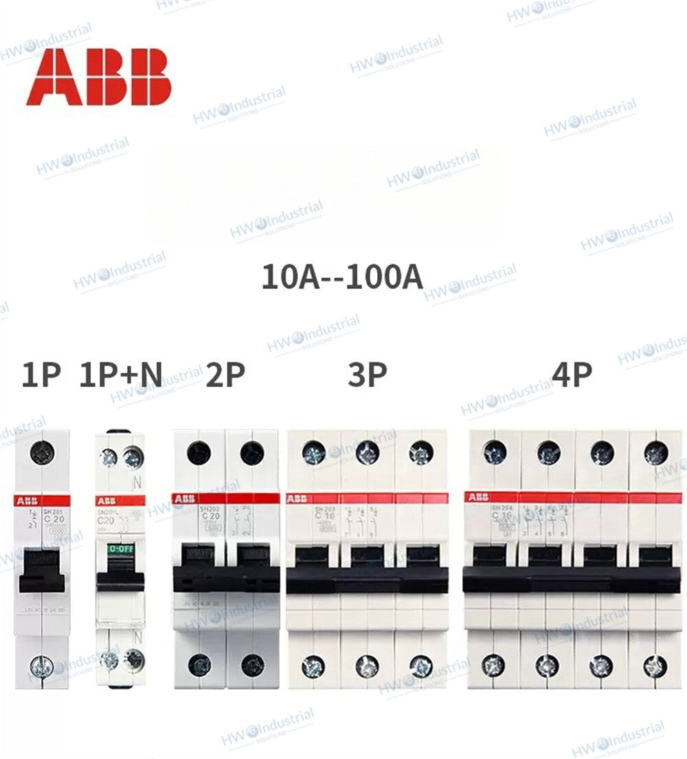 1Piece ABB 1P C-type Circuit Breaker SH201 Series 2A 3A 4A 6A10A 16A 20A 25A 32A