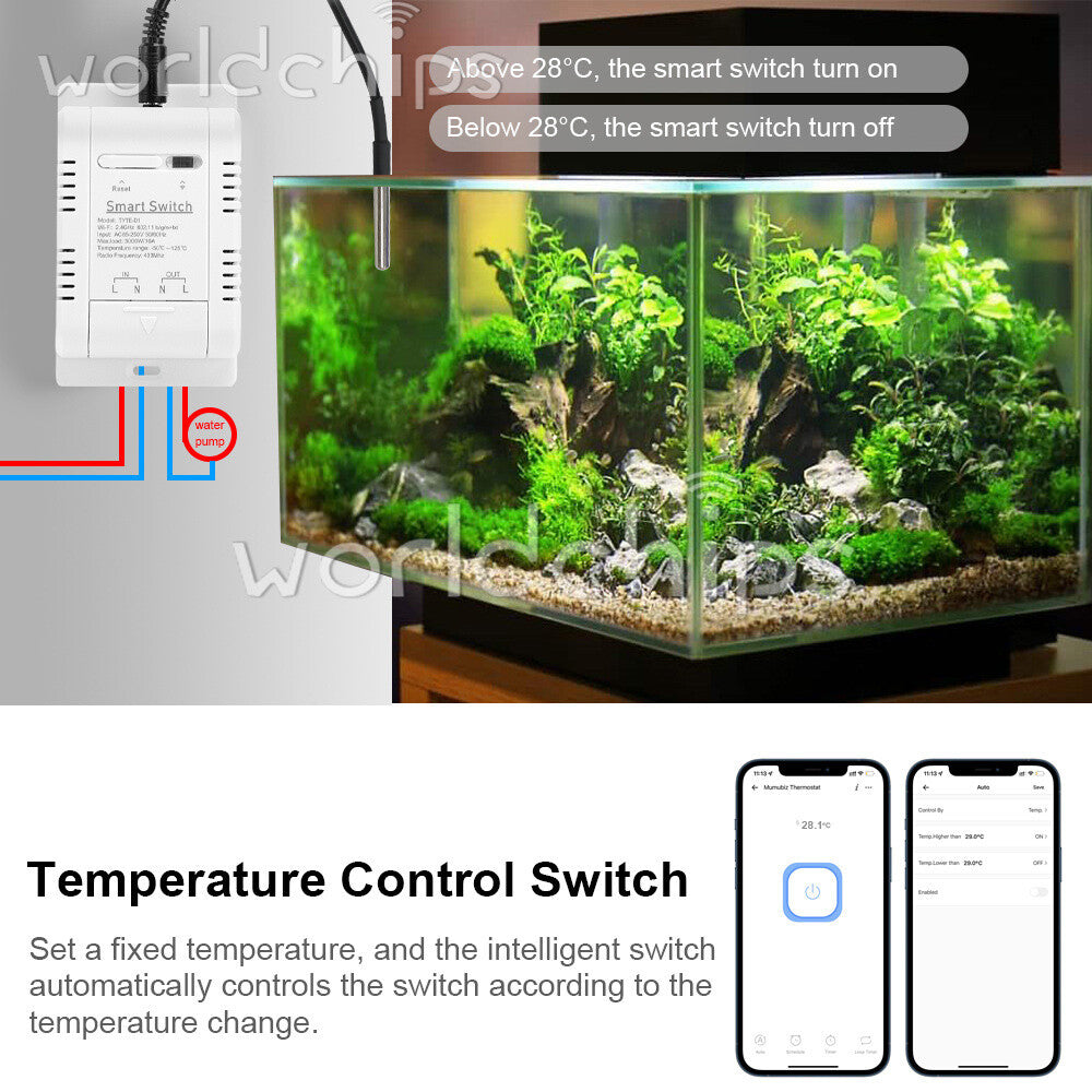 16A 3000W Tuya Smart Temperature Control Switch With Energy Monitoring RF433