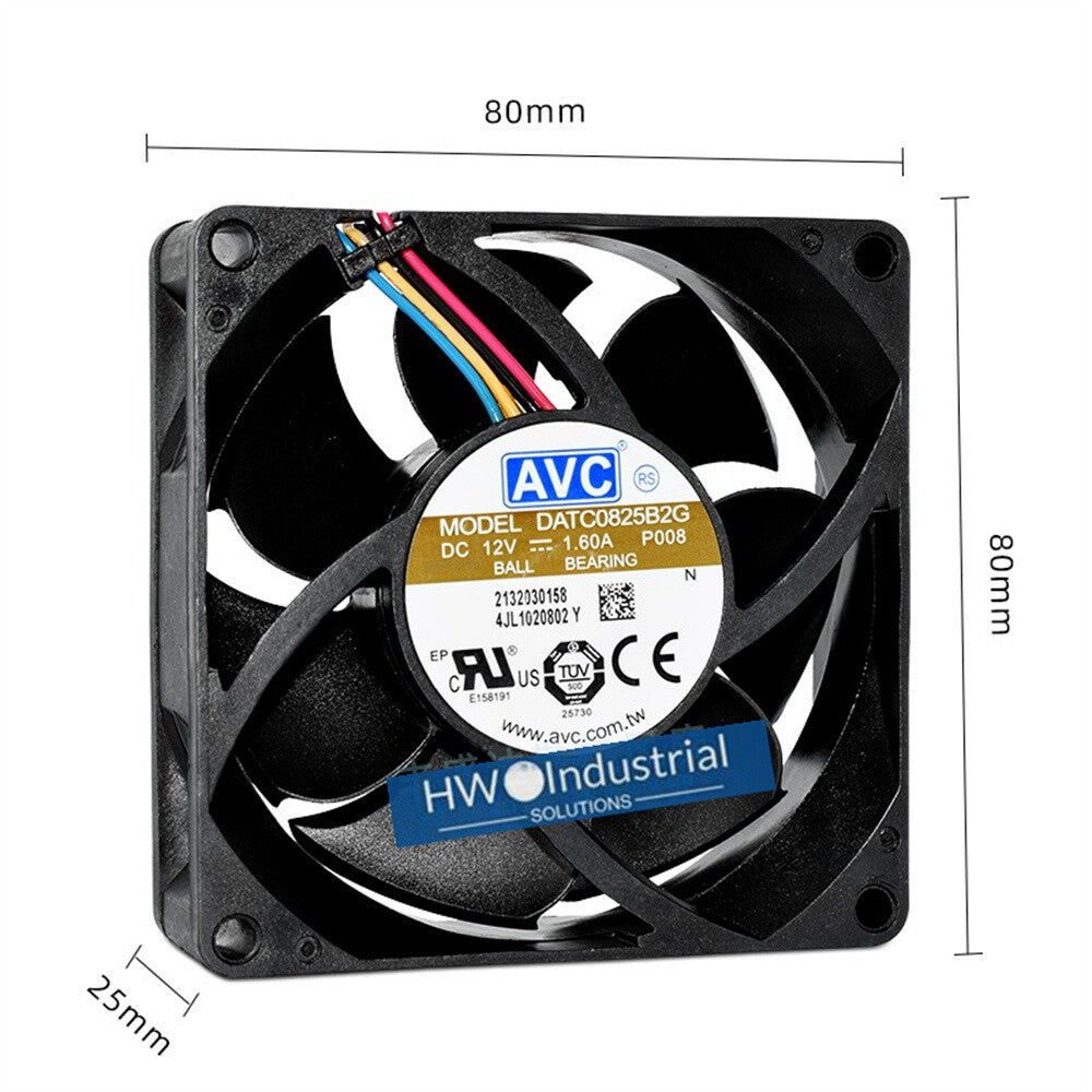 1/piece AVC DATC0825B2G 12V 1.60A 8cm 8025 High Air Volume Chassis Cooling Fan