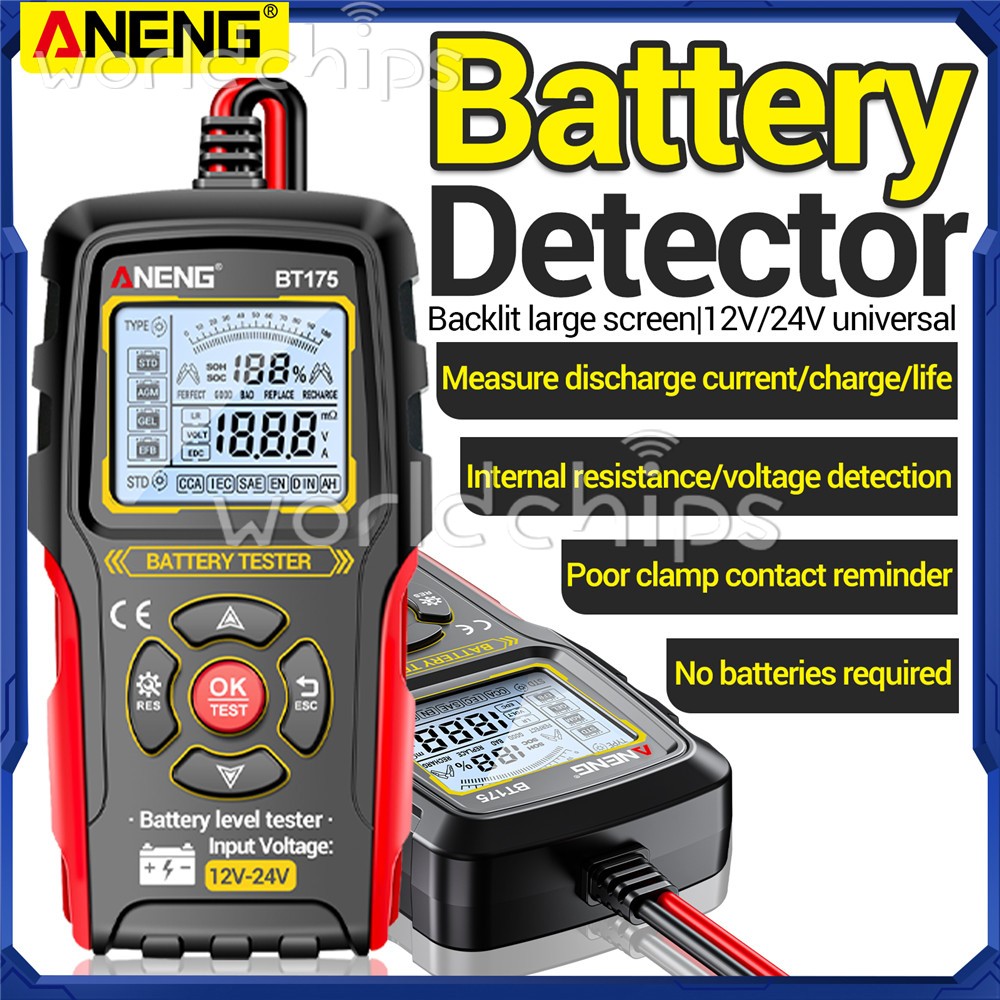 ANENG 12V24V Car Lead-Acid Battery Tester Charging Circuit Loads Diagnostic Tool