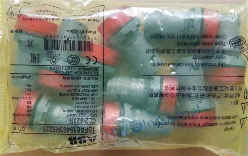 10/Pieces CL2-523R AC230V Red ABB LED Indicator Button Light