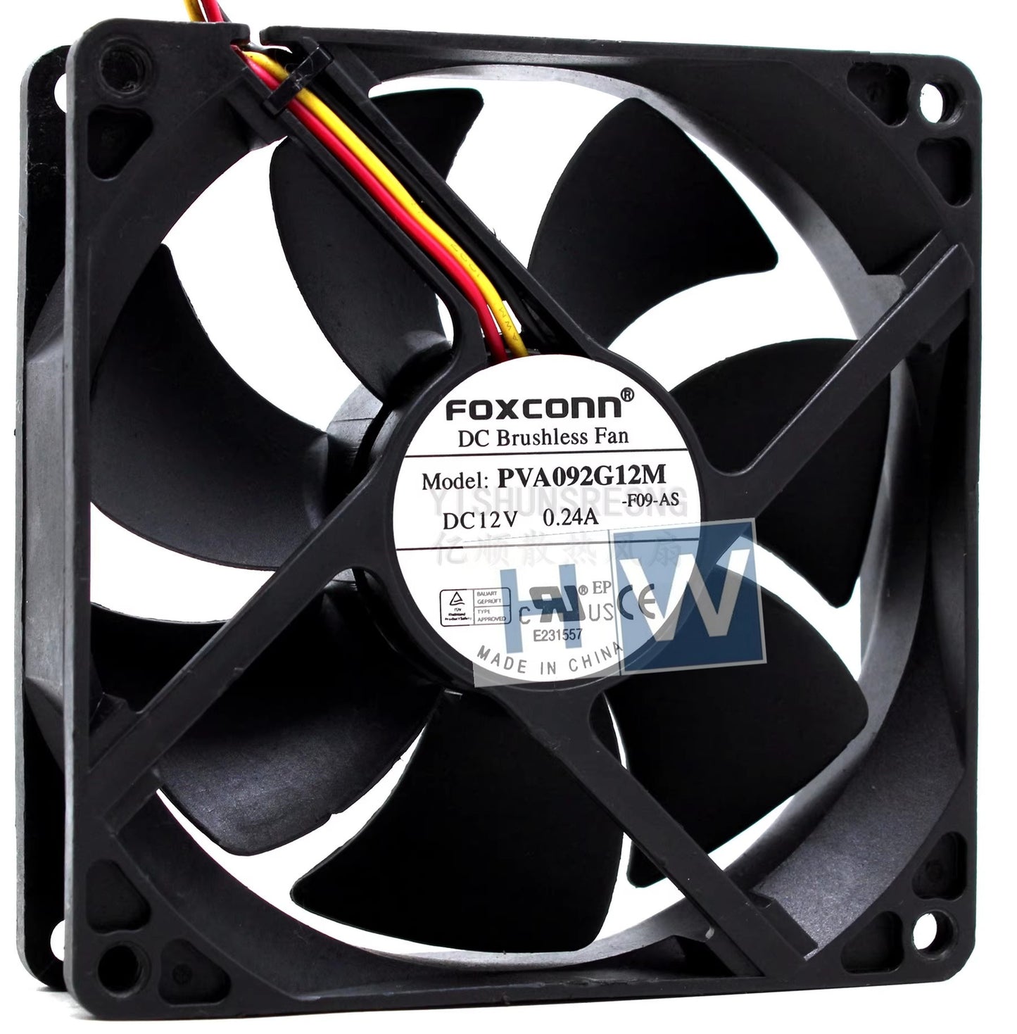 1PC FOXCONN PVA092G12M 12V 0.24A 90*25MM 2-wire Power Supply Chassis Cooling Fan