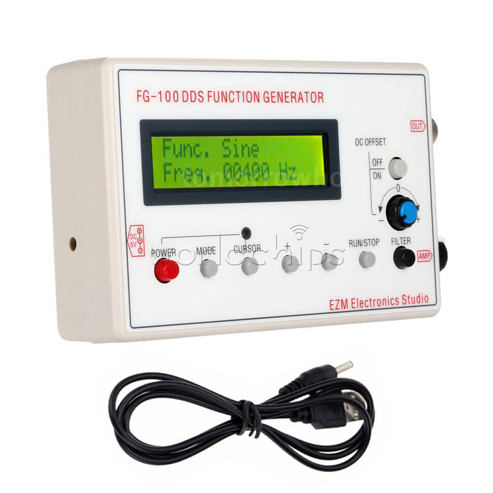 1-10x DDS Function Signal Generator Module 1HZ-500KHz Sine + Square Wave FG-100