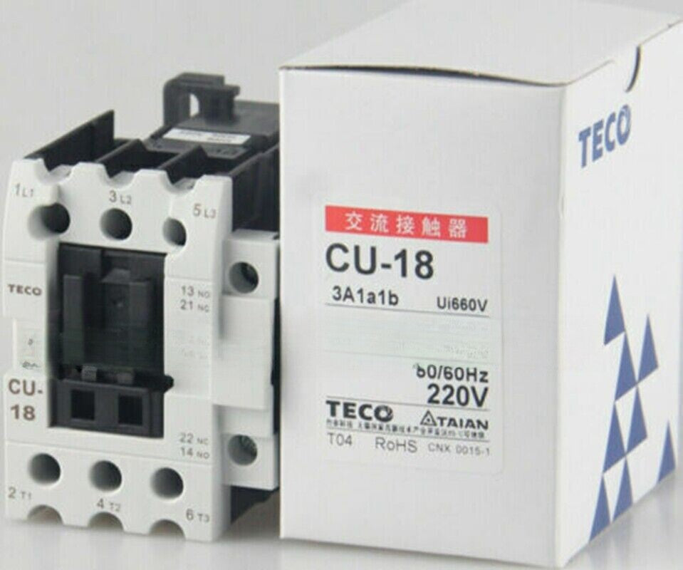 TECO CU-18 Magnetic Contactor 35 Amp, 3 Phase, AC24V 110V 220V 380V Coil 3A1a1b