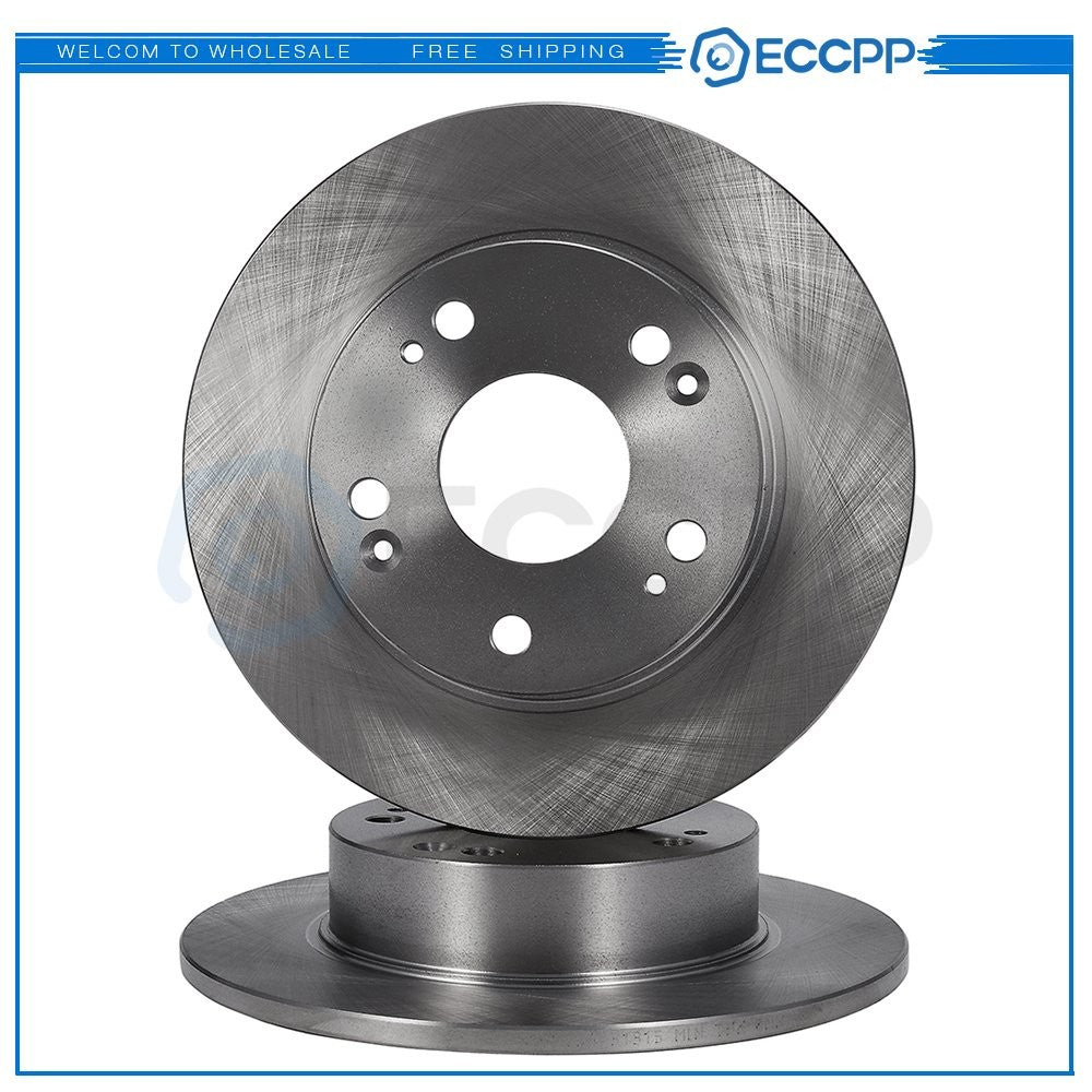 2 Rear Brake Rotors For Honda Accord 2.4L 3.0L 2003 2004 2005 2006 2007