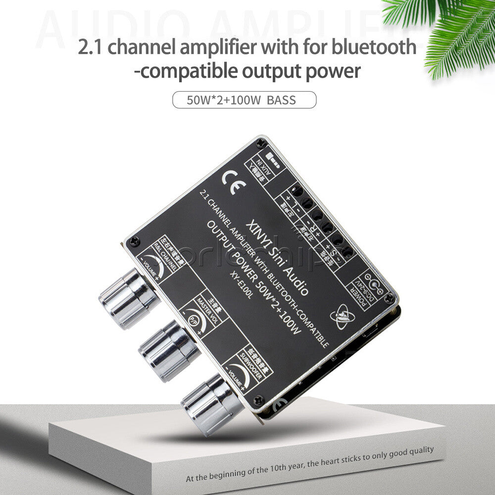 2.1 Channel Bluetooth5.1 Power Audio Stereo Subwoofer Amplifier Board 50W*2 100W