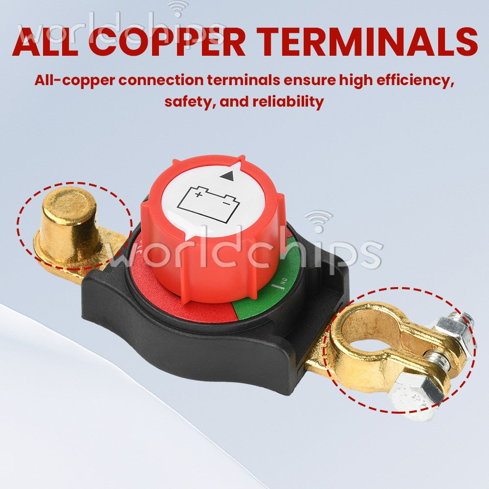 Top Post Battery Disconnect Switch 12-48V Marine Battery Cut-Off Switch Isolator