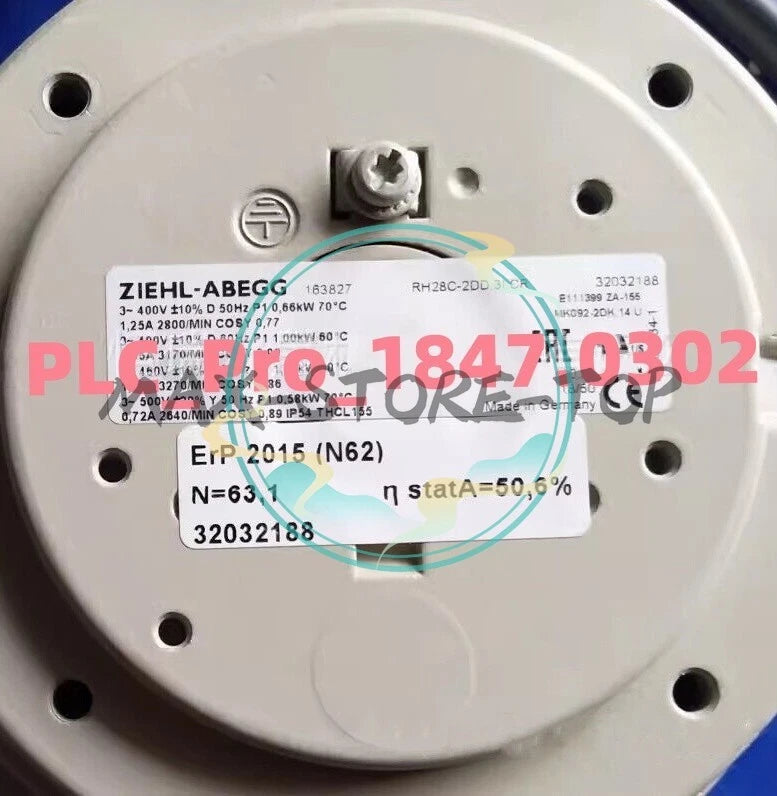 ZIEHL-ABEGG RH28C-2DD.3I.CR 400V 3~ 0.66/1.10KW Centrifugal Fan Fast ship