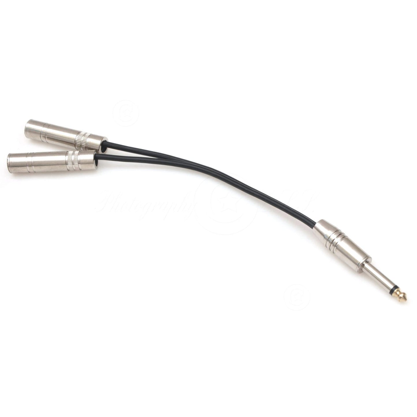 1/4 Inch Dual 6.35mm Mono Jack Splitter HiFi Audio Sys Cable Adapter Connector