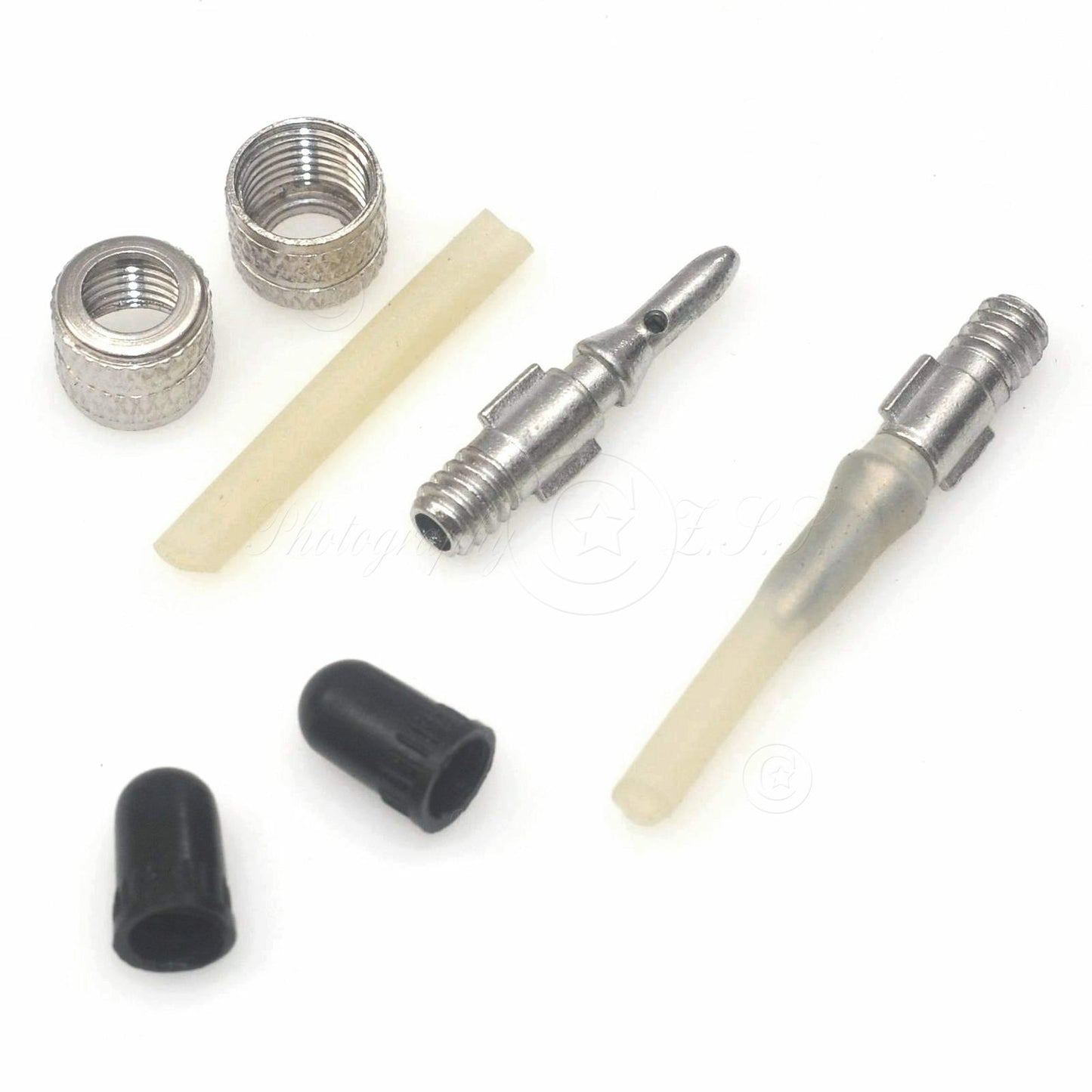 4x English Dunlop Woods Valve Core +Rubber Tube +Caps for Bike Inner Tube Repair