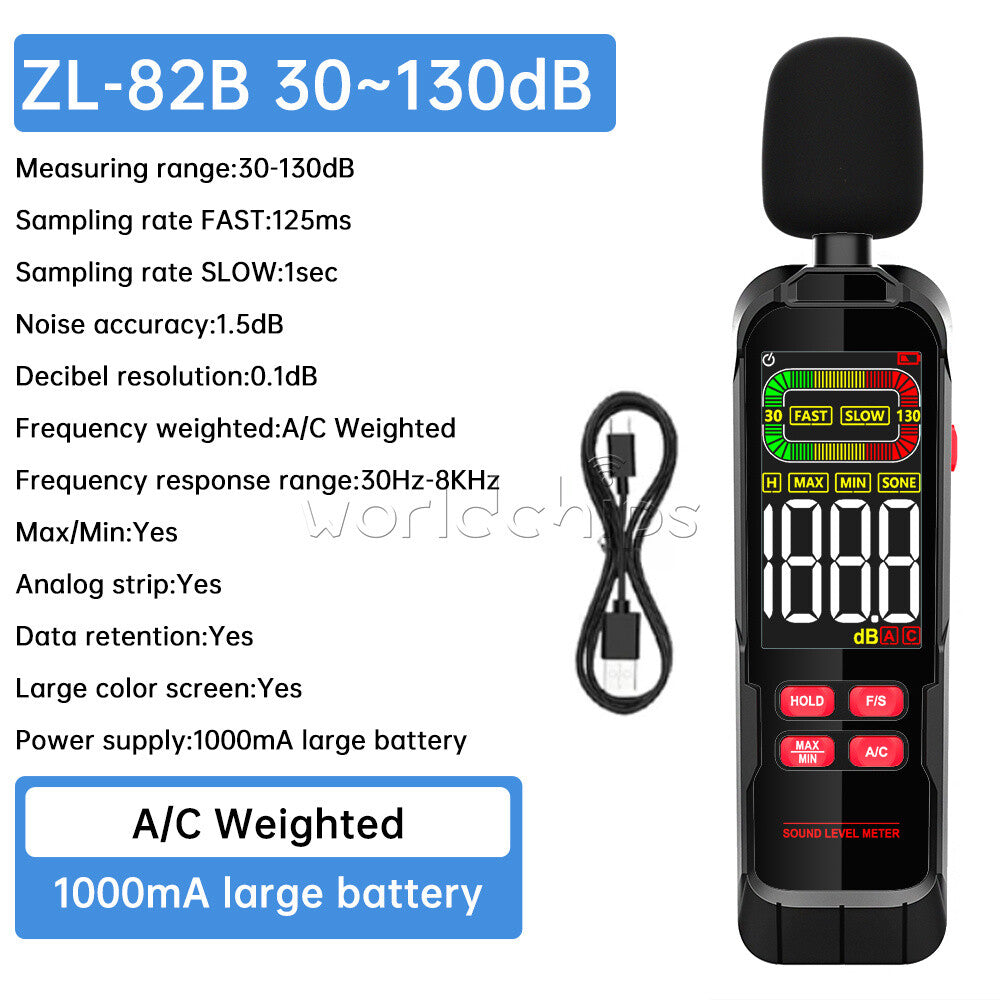 Sound Level Meter Digital LCD Display Noise Tester Measurement 30-130DB Decibel
