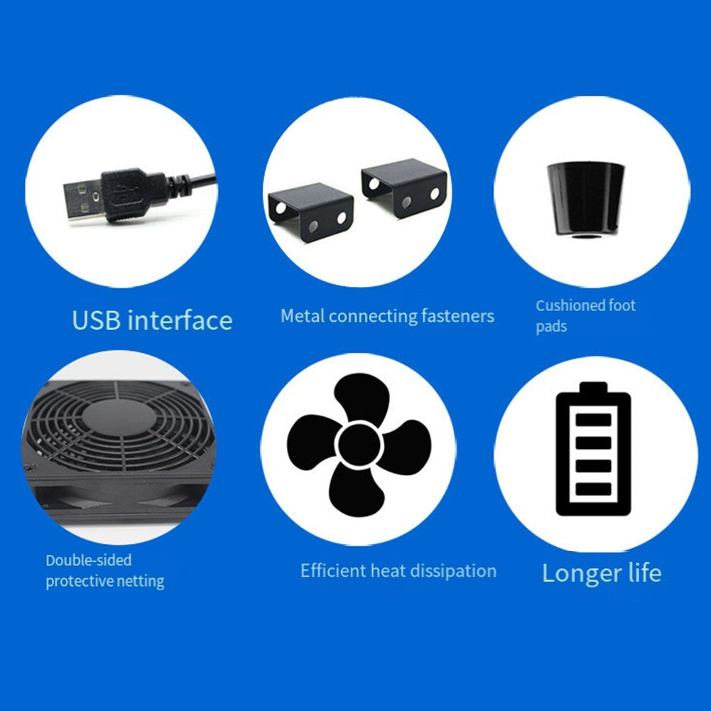 Double Ball Bearing USB Fan 120mm 5V Powered PC Fan for AV Receivers Cabinets