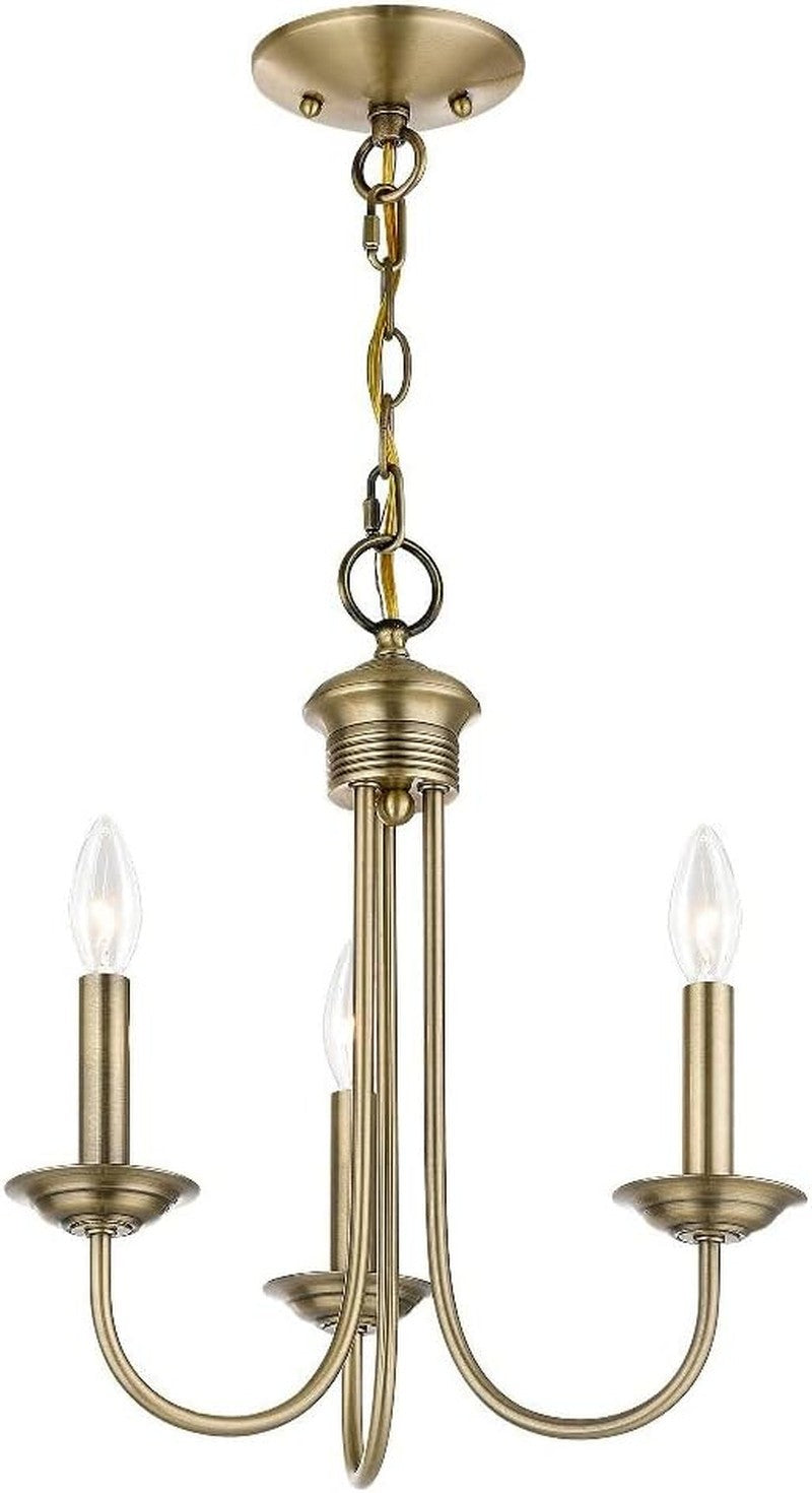 Steel 3-Light Chandelier, Black Ceiling Fixture for Living Room or Bedroom